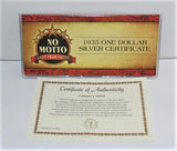 American Coin Treasure No Motto - 1935 One Dollar Silver Certificate -