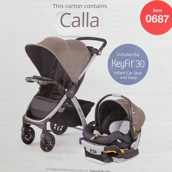 chicco bravo stroller with keyfit 30 Chicco Bravo 3-in-1 Quick Fold Travel System, Calla