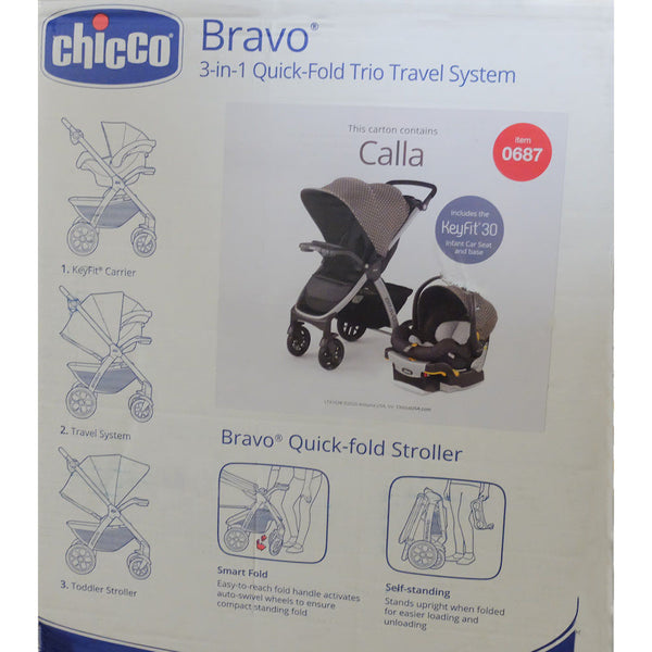 chicco bravo quick-fold stroller Chicco Bravo 3-in-1 Quick Fold Travel System, Calla