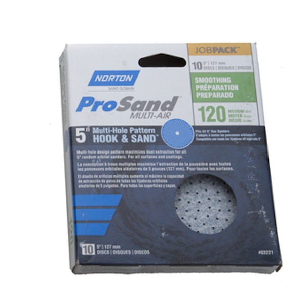 ProSand MULTI-AIR 5" Multi-Hole Pattern Hook & Sand Disc,120 grit,10 pack - NEW -