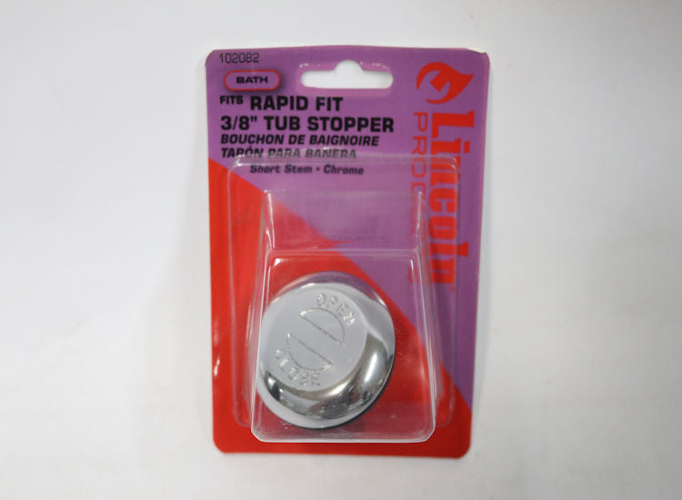 Lincoln 102082 Products 3/8" Rapid Fit Tub Stopper, Case of 6 (see notes) -