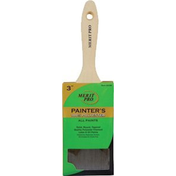 MERIT PRO 00348 3" Painter's Professional Beavertail Varnish Brush -