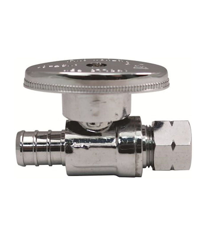 Apollo 1/2'' x 3/8'' Straight Stop Valve Barb x Compression APXVS1238C -