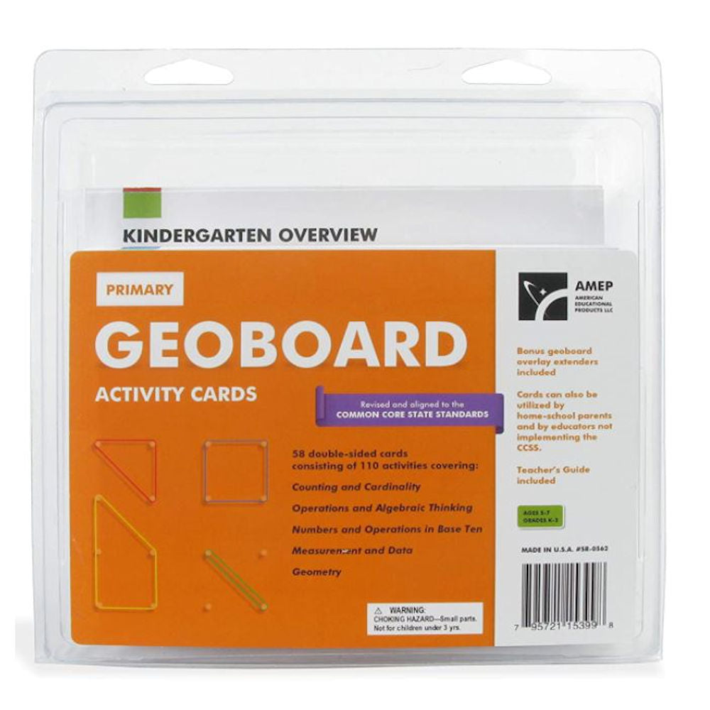Primary Geoboard Activity Cards, 58 Double-Sided -