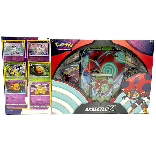 Pokemon Orbeetle V Box and 6 Promo Cards Combo