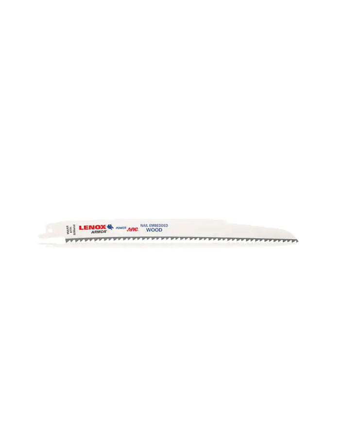Lenox Armor Power Arc 6-TPI Wood/Nail Embedded Cutting Reciprocating Saw Blade -