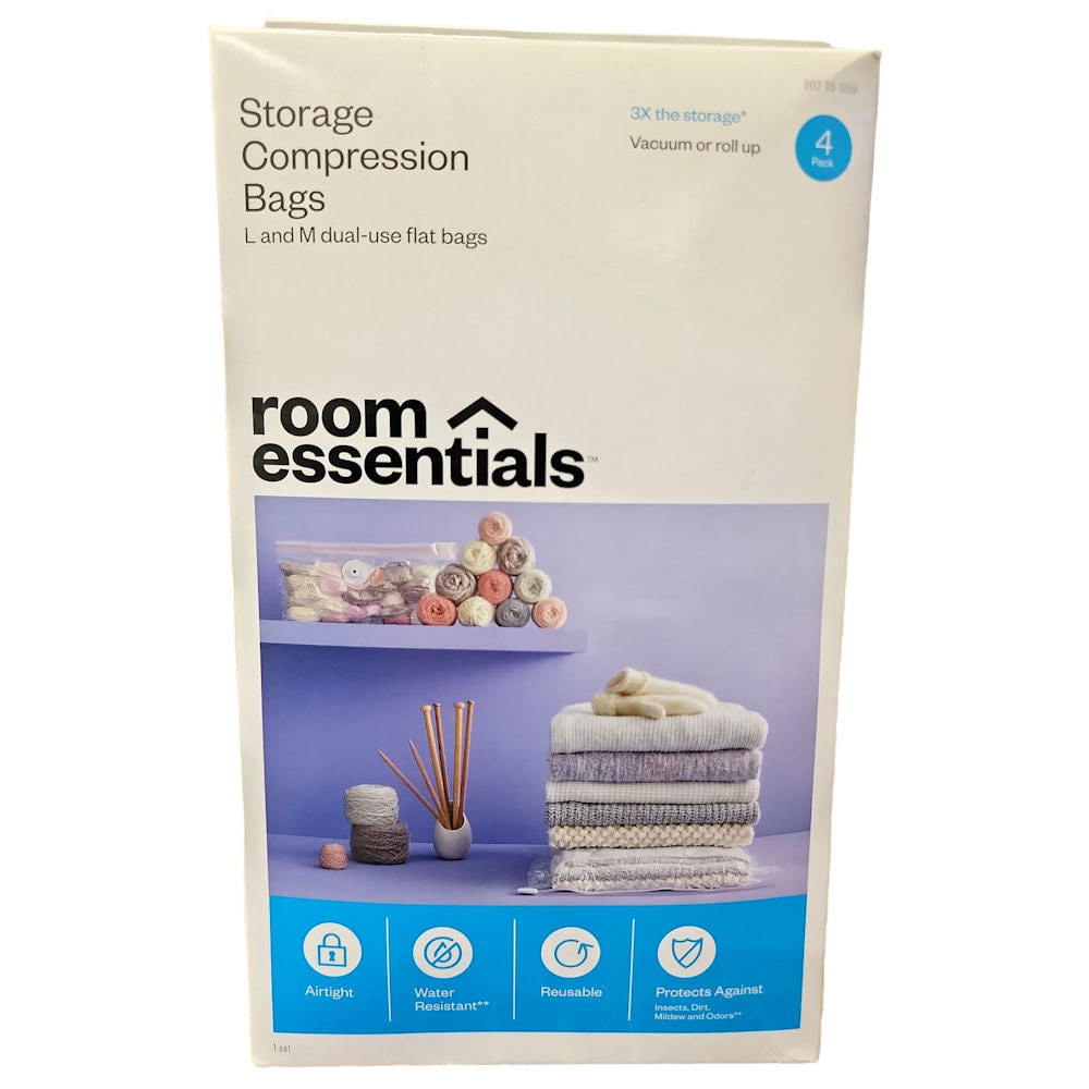 Room Essentials 4 Storage Compression Bags Combo - Clear