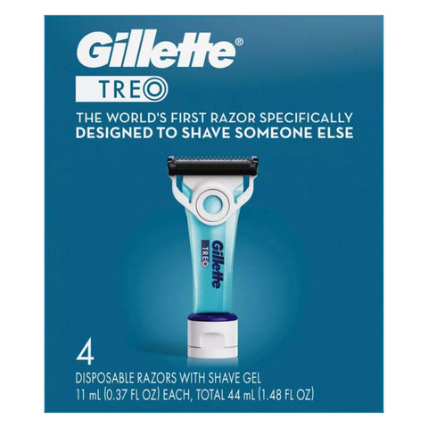 Gillette TREO 4-Count Disposable Razors with Shave Gel -