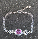 Gold Coast Lot of 60 Lab Created Pink Sapphire Cushion Cut Bracelets -