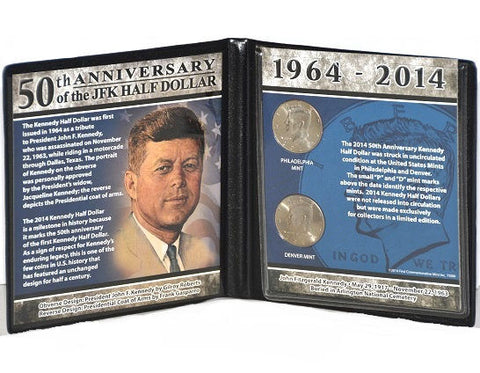 First Commemorative Mint 2014 50th Anniversary Kennedy Half Dollar -