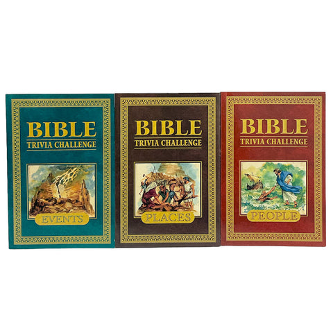 Bible Trivia Challenge: Three Volumes - People, Places, and Events - Paperback -