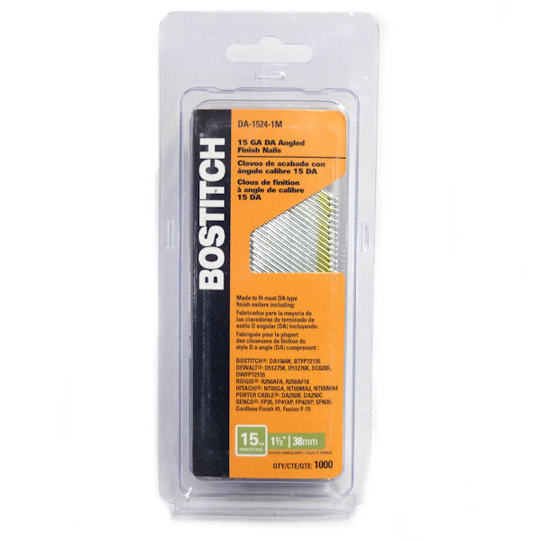 Lot of 10 - Bostitch 1-1/2 in. 15 Ga. Angled Strip Finish Nails, 10,000 pk -