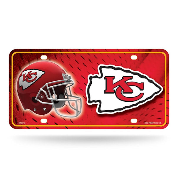 Rico Industries Kansas City Chiefs NFL Metal License Plate Tag -