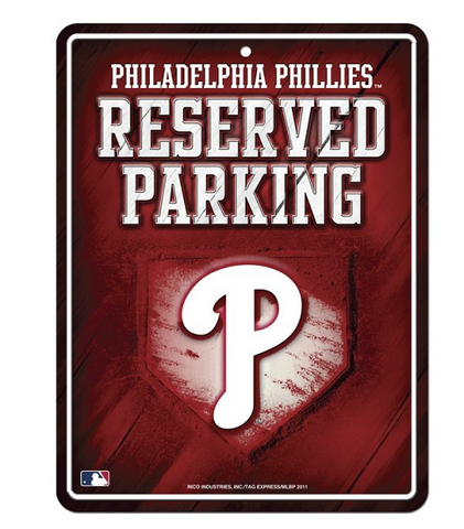 Rico MLB Philadelphia Phillies Hi-Res Metal Parking Sign -