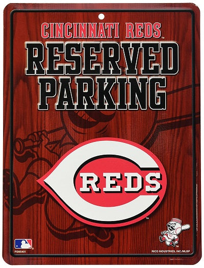 Rico MLB Cincinnati Reds Hi-Res Metal Parking Sign -