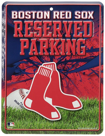 Rico MLB Boston Red Sox Hi-Res Metal Reserved Parking Sign -