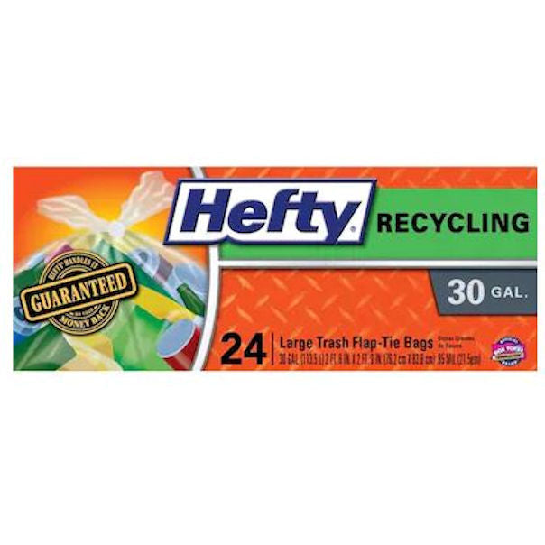 Hefty Recycling Trash Bags, Clear, 30 Gallon, 36 Count