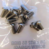 Lincoln Products 3/8" x 8/32" 12 Steel Bibb Screws, 144 Pack -