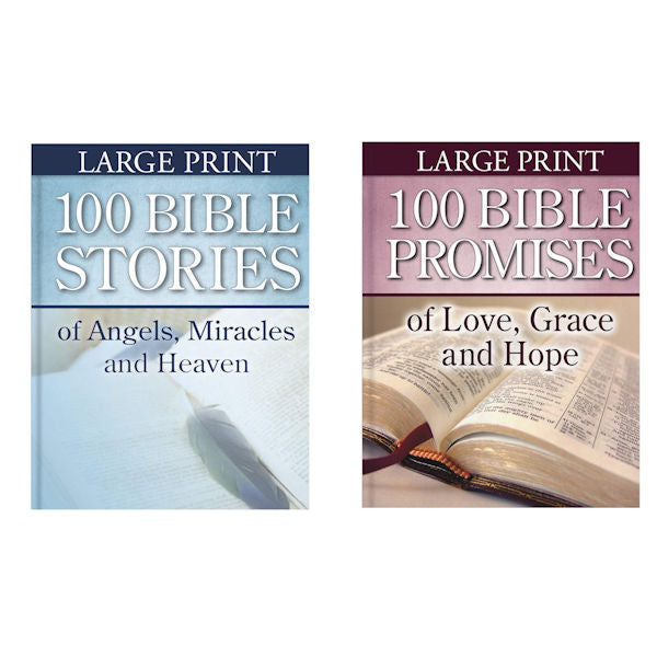 100 Bible Promises and 100 Bible Stories Large Print Books -