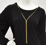 K. Jordan Women's Scoop Neck Top With Necklace in Black - 5X -