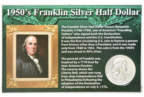 First Commemorative Mint 1950'S Franklin Silver Half Dollar -
