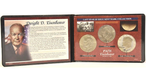 American Coin Treasure Philadelphia, Denver & San Francisco Eisenhower Dollar -