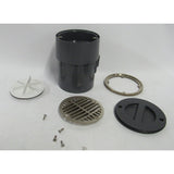 Oatey True Set Adjustable PVC In Floor Drain TP432N 4" w/5" Round NI BR STR RG -