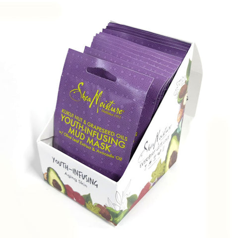 Shea Moisture Kukui Nut & Grapeseed Oils Youth-Infusing Face Mud Mask, 12-Pack -