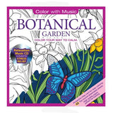 Color Your Way To Calm, Color with Music, Sea Life & Botanical Garden - 2 Books -