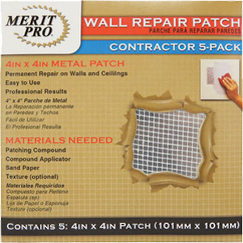 Merit Pro Distribution 4 x 4 in. Wall Repair Patch Contractor 5 Pack -