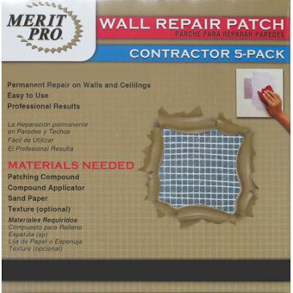 Merit Pro Distribution 8 x 8 in. Wall Repair Patch Contractor, 5 Pack -