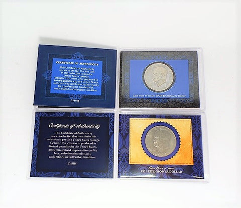 Genuine U.S. Coins 1978 & 1971 Eisenhower Dollar -