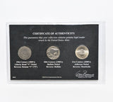 First Commemorative Mint Three Centuries of U.S. Nickels (1800'S,1900'S, 2000'S) -