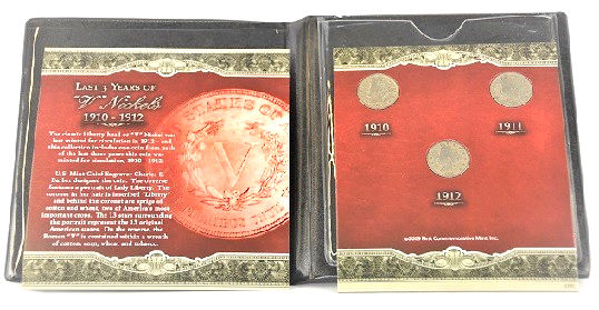 First Commemorative Mint Last 3 Years of Liberty V Nickel 1910 To 1912 -