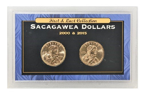 American Coin Treasure First & Last Collection Sacagawea Dollars 2000 & 2015 -