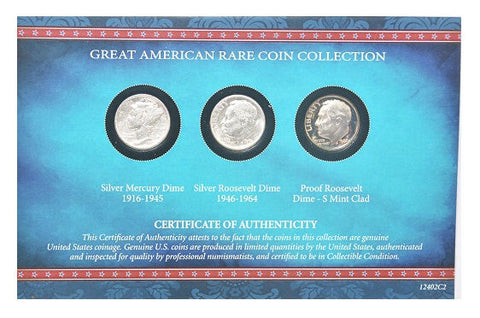 American Coin Treasure Great American Rare Coin Dime Collection 1916-1964 -