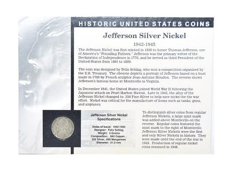 The Morgan Mint Jefferson Silver Nickel 1942-1945 Barber Quarter 1892-1916 -