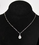 Lot of 100 Sets of Women's Solitaire Pear Shaped Sparkling Clear CZ Pendant -