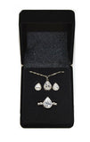 Lot of 68 Sets of Women's Solitaire Pear Shaped Sparkling Clear CZ Pendant -
