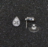 Lot of 100 Sets of Women's Solitaire Pear Shaped Sparkling Clear CZ Pendant -