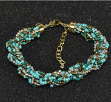 Lot of 48 Sets of Women's Handmade Long Braided Necklace & Bracelet -