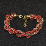 Lot of 48 Sets of Women's Handmade Long Braided Necklace & Bracelet -