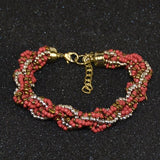 Lot of 25 Sets of Women's Handmade Long Braided Necklace & Bracelet -