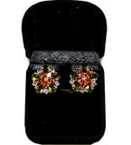 Lot of 72 Pairs of Women's Multi CZ Cluster Flower Earrings -