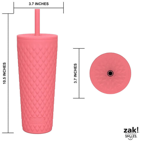 Zak 24 oz. Insulated Tumbler with Straw, 2 Pack - Butter Cream & Cherry  Blossom 