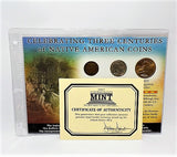 Three Centuries of Native Coins Cent 1906 Nickel 1926 Sacagawea Dollar 2001 -