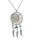 American Coin Treasures Buffalo Nickel Dream Catcher Pendant From 1920 To 1937 -