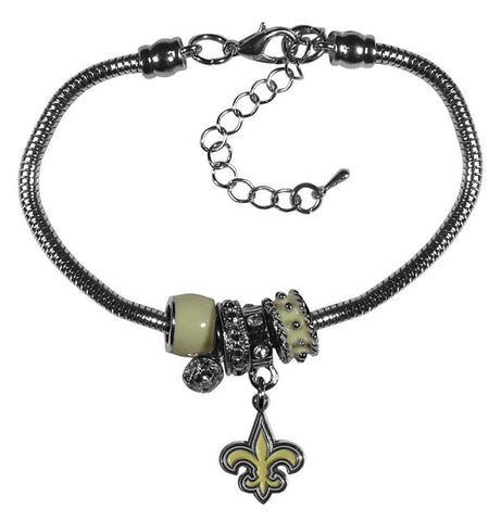 Siskiyou NFL Womens New Orleans Saints Euro Bead Bracelet -