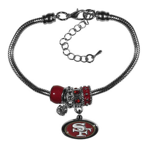 Siskiyou NFL Womens San Francisco 49ers Euro Bead Bracelet -
