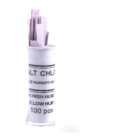Cobalt Chloride Moisture and Humidity Detection Test Paper Vial of 100 Strips -
